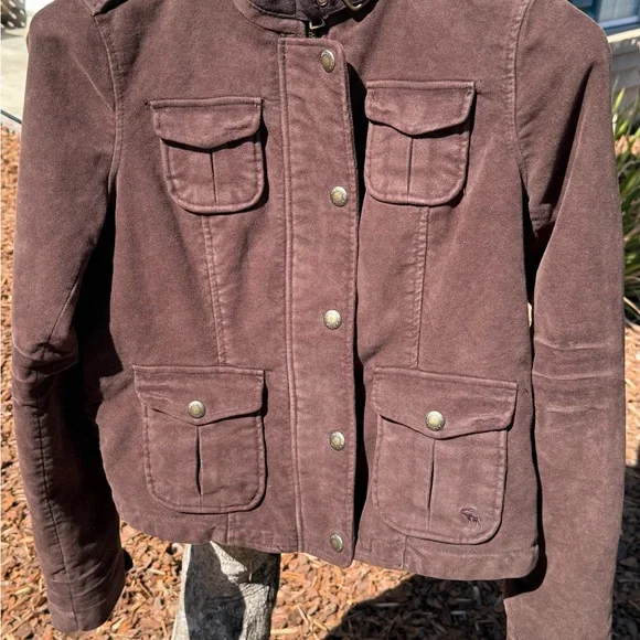 Abercrombie & Fitch Vintage Military-Style Utility Jacket Brown Women’s M New - Picture 3 of 13